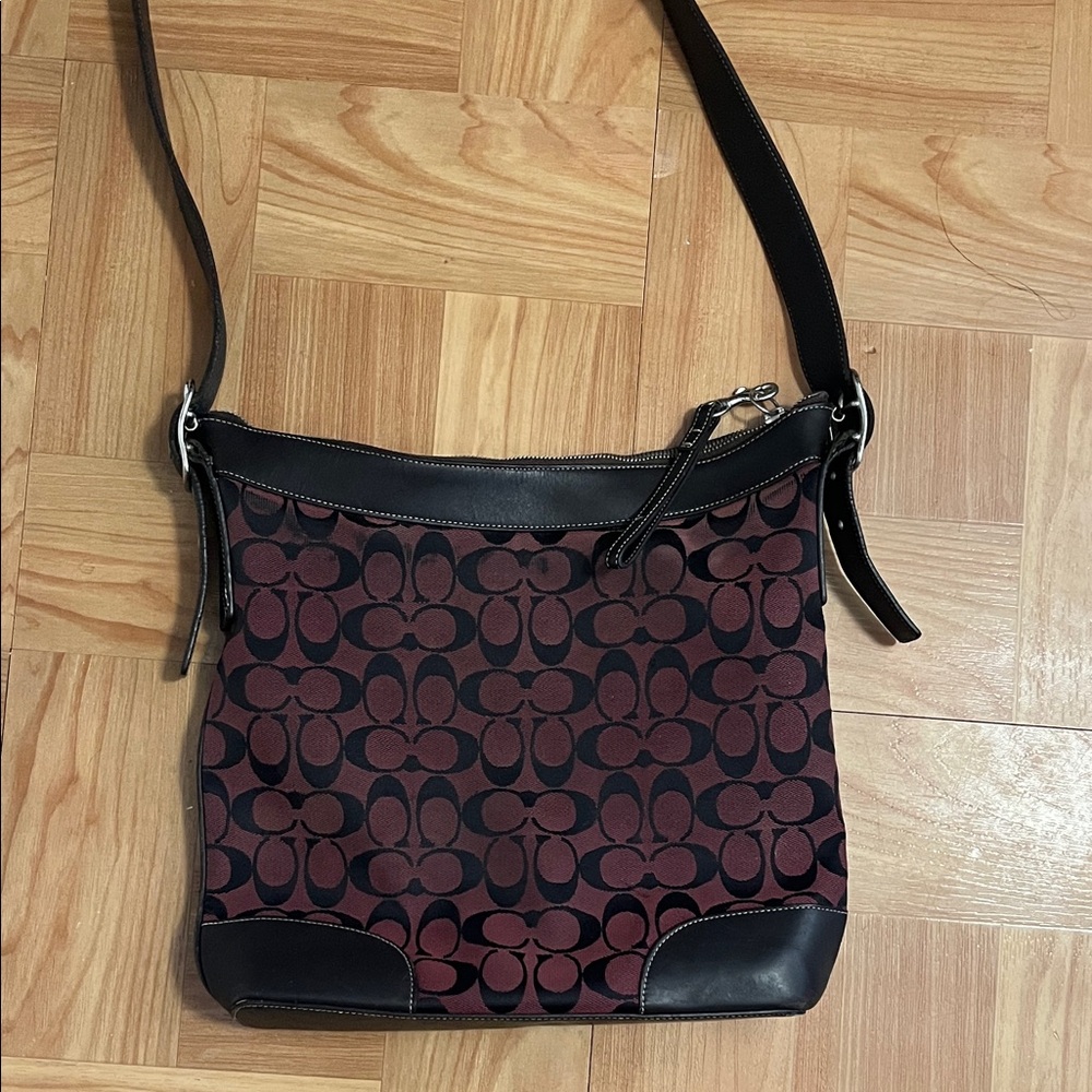 COACH Signature Duffle Y2K Black and Red Crossbody Bag